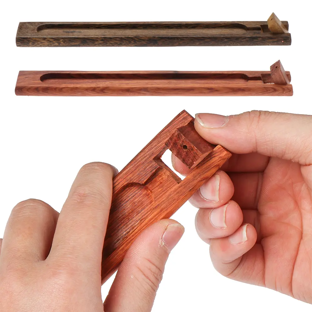 Wooden Retro Style Aromatherapy Base Home Pressure Relief Burner Incense Holder Adjustable Incense Burner Stick Home Decoration