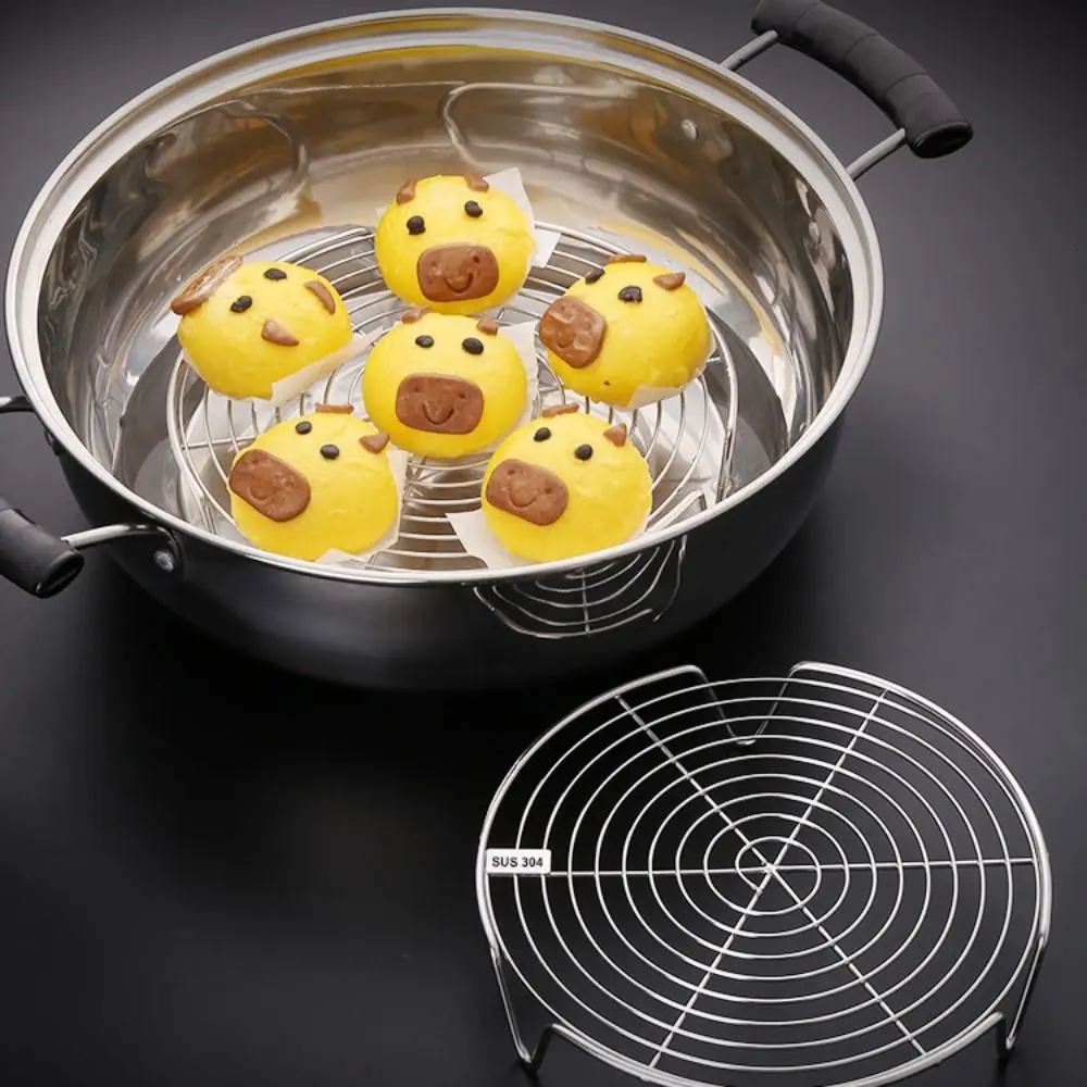 304 Stainless Steel Steamer Rack Multifunction Pot Steaming Tray Dumplings Eggs Grill Stand Kitchen Tableware Cooking Utensils