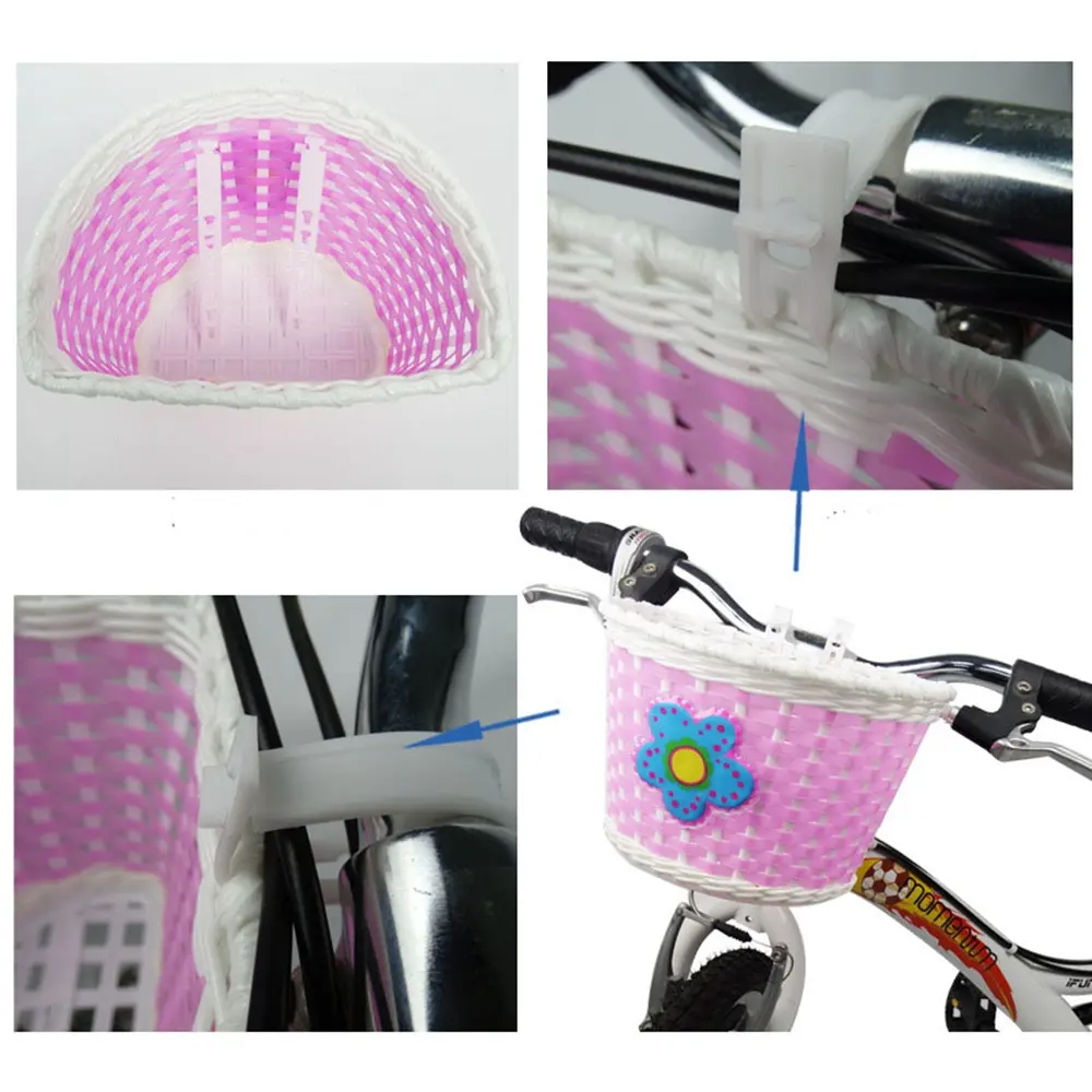 Children Bicycle Storage Scooter Handlebar Basket Bike Front Carrier Bowknot Bag Rear Cycling Hanging Retro Tassels