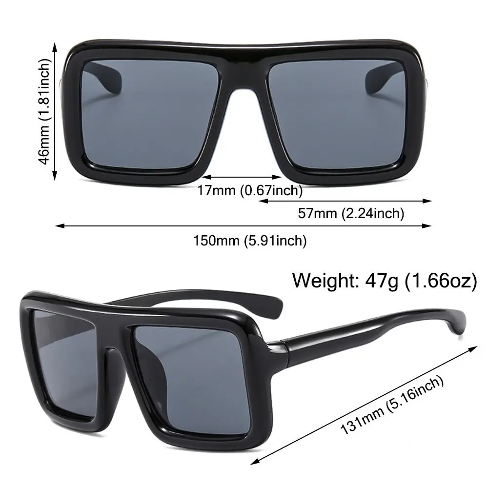 Oversized Square Sunglasses for Women Men Trendy Punk Big Thick Frame Sun Glasses Fashion Lady Shades UV400 Protection Eyewear