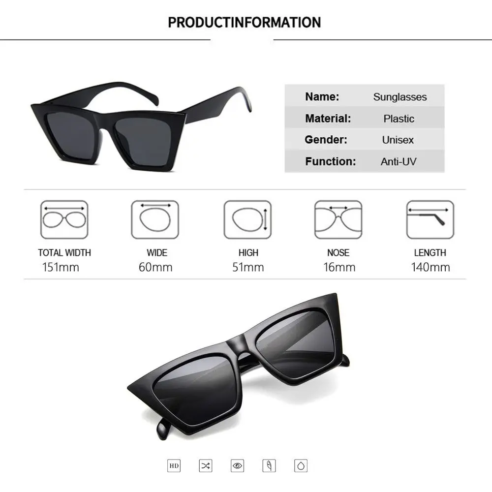 Square Sunglasses for Women Fashion Trendy Style Sun Glasses Vintage Shades Goggles UV400 Pprotection Summer Streetwear Eyewear