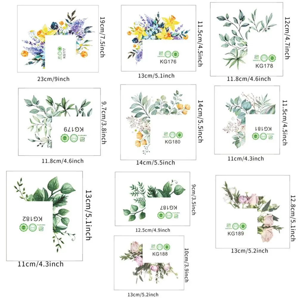 Nordic Style Greenery Leaves Flower Switch Stickers Rose Peony Tropical Palm Wall Decals Home Decoration Bedroom Ornament Gift