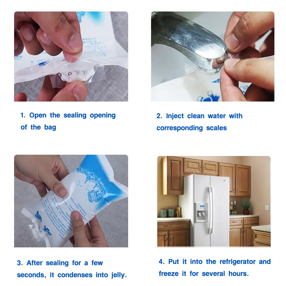 1PC Reusable Ice Pack Water Injection Gel Dry Cooler Bag Icing Bags Cold Compress Refrigerate Food Keep Bags Ice Cream Tools