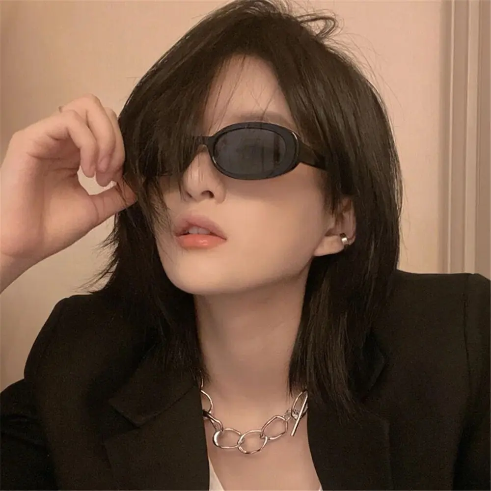 Retro Oval Sunglasses Small Frame Women's Sunglasses Gothic Sun Glasses for Women/Men Streetwear Eyewear