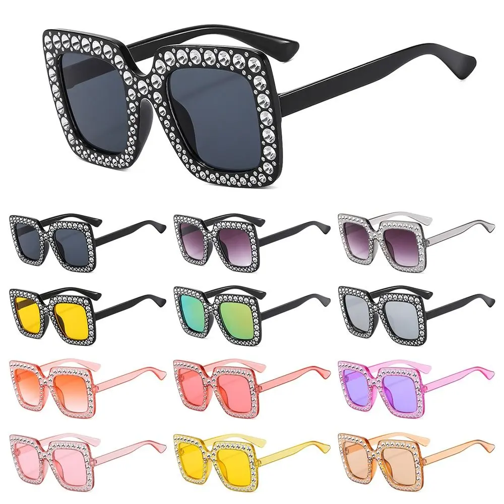 Crystal Children Sunglasses Kids Rhinestone Square Diamond Sun Glasses Retro Sparkling Glasses for Girls