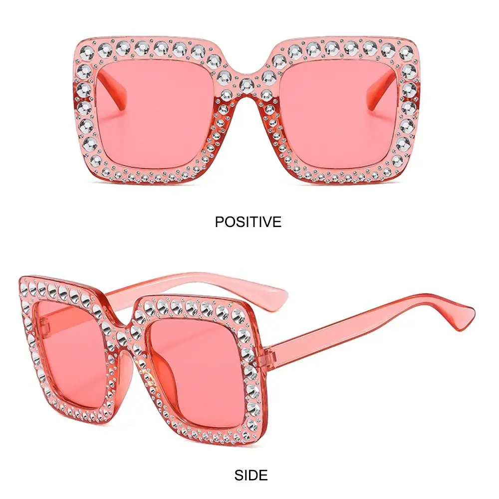 Crystal Children Sunglasses Kids Rhinestone Square Diamond Sun Glasses Retro Sparkling Glasses for Girls