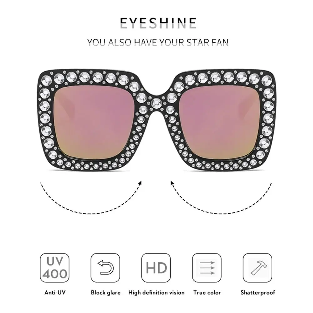 Crystal Children Sunglasses Kids Rhinestone Square Diamond Sun Glasses Retro Sparkling Glasses for Girls