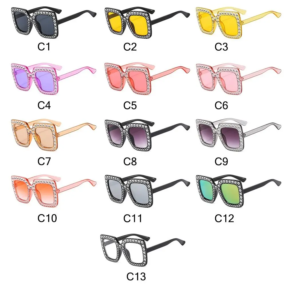 Crystal Children Sunglasses Kids Rhinestone Square Diamond Sun Glasses Retro Sparkling Glasses for Girls