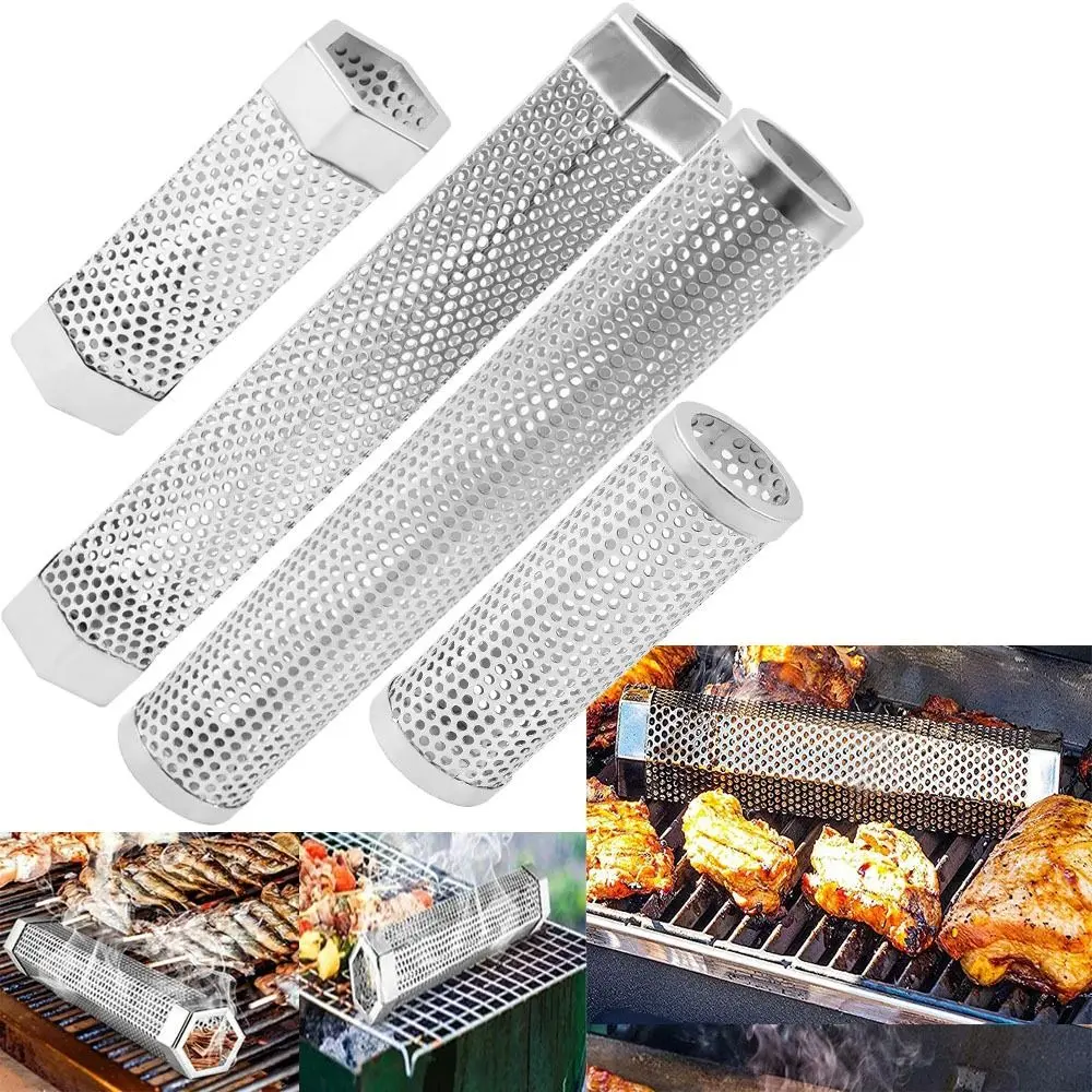 Mesh Stainless-Steel BBQ Smoker Tube Generator Pellet Cold Smokes 6inch 12inch