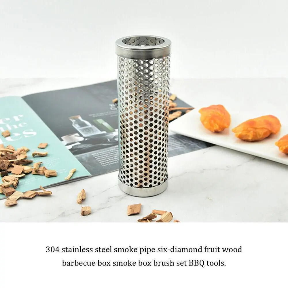 Mesh Stainless-Steel BBQ Smoker Tube Generator Pellet Cold Smokes 6inch 12inch