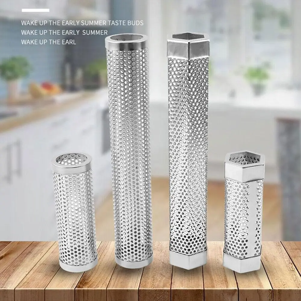 Mesh Stainless-Steel BBQ Smoker Tube Generator Pellet Cold Smokes 6inch 12inch