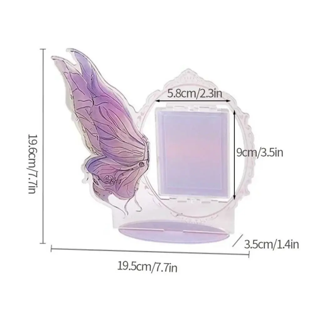 Acrylic Ornaments Butterfly Acrylic Photocard Holder Rotatable Elaborate Design Card Holder Beautiful Idol Star Display Stand