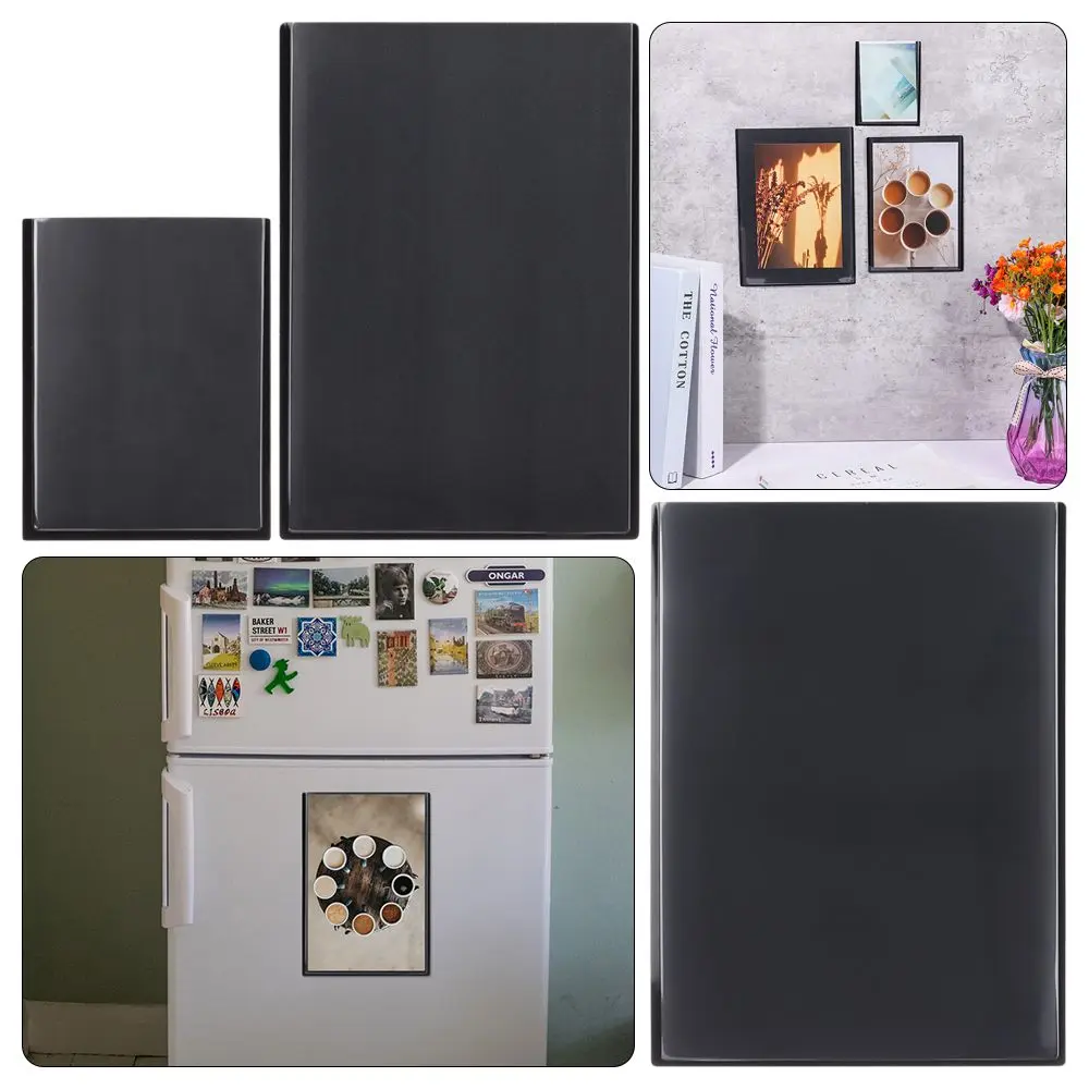 DIY Black Magnetic Photo Frame Fridge Refrigerator Magnet Picture Frame Photoframe Home Living Room Decor