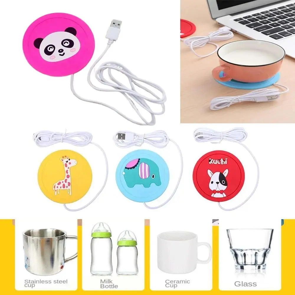 Electric Heating Coaster Mug Heater Desktop Cup Warmer For Coffee Milk Tea USB Power Cartoon Mat Kitchen Supplies