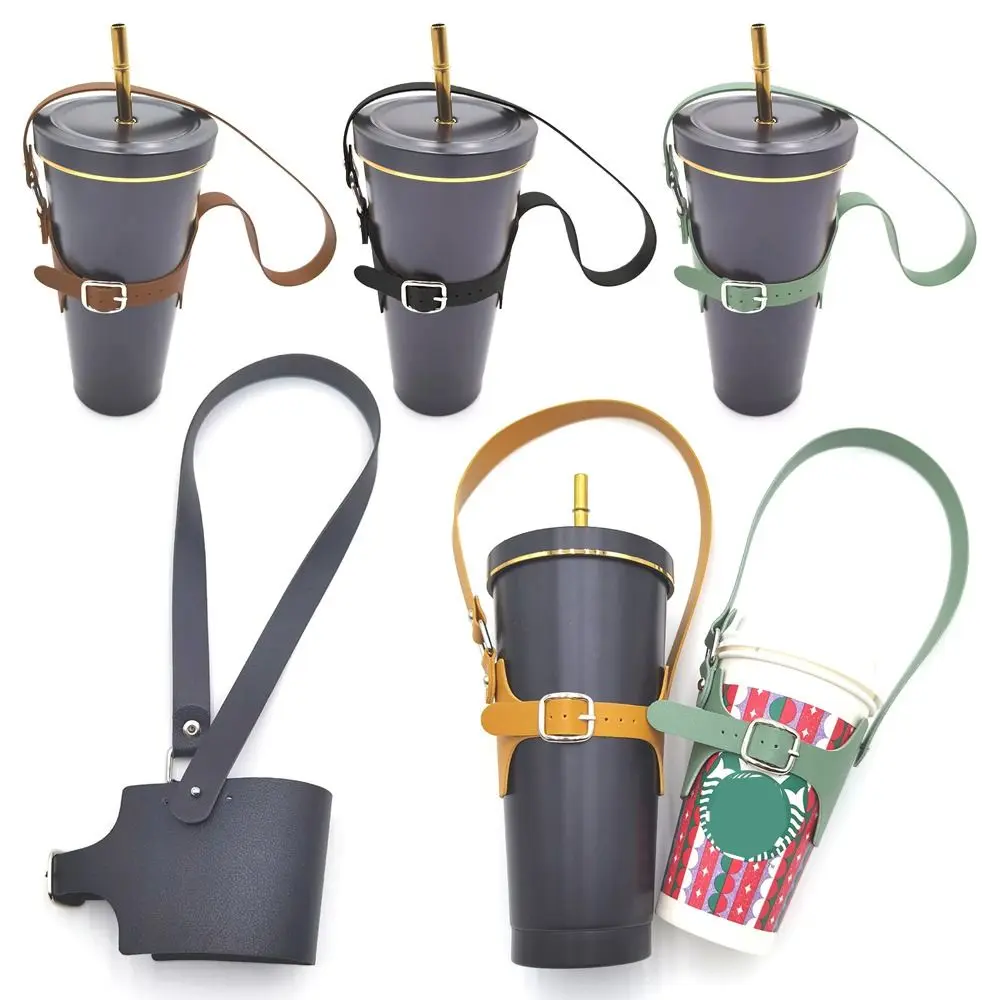 1Pcs Portable Water Bottle Cover Case PU Leather Insulated Bag Coffee Cup Pouch Vacuum Glass Cup Sleeve Sport Camping Accessory