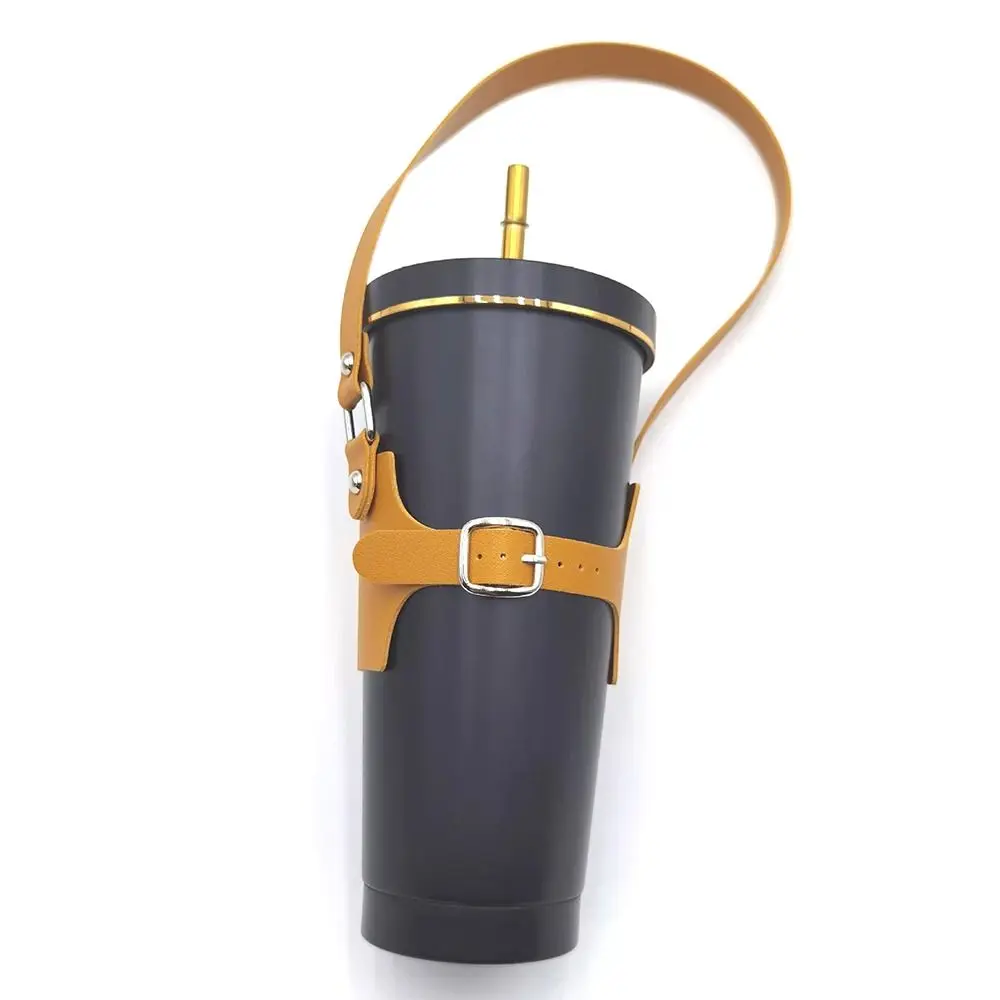 1Pcs Portable Water Bottle Cover Case PU Leather Insulated Bag Coffee Cup Pouch Vacuum Glass Cup Sleeve Sport Camping Accessory