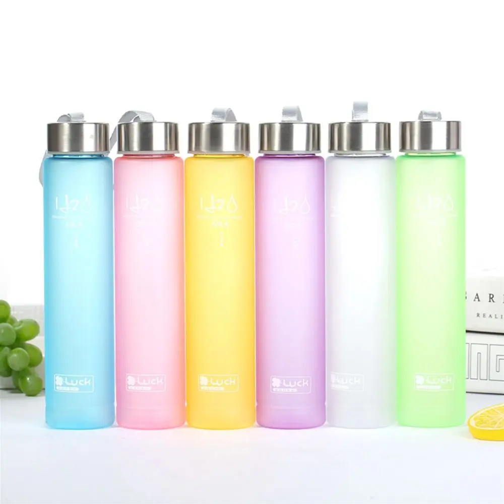 280ML Plastic Water Cup Frosted Drinking Bottle Girls Boys Portable Leak-proof Sport Kettle