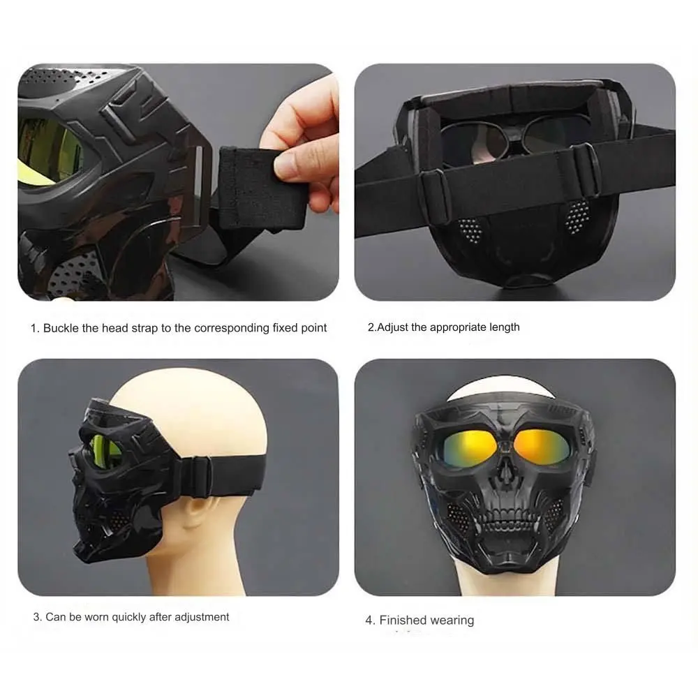 1Pcs Racing Helmet Cycling Goggles Protective Glasses Anti-ultraviolet Skull Motocross Goggles Motorcycle Dust-proof