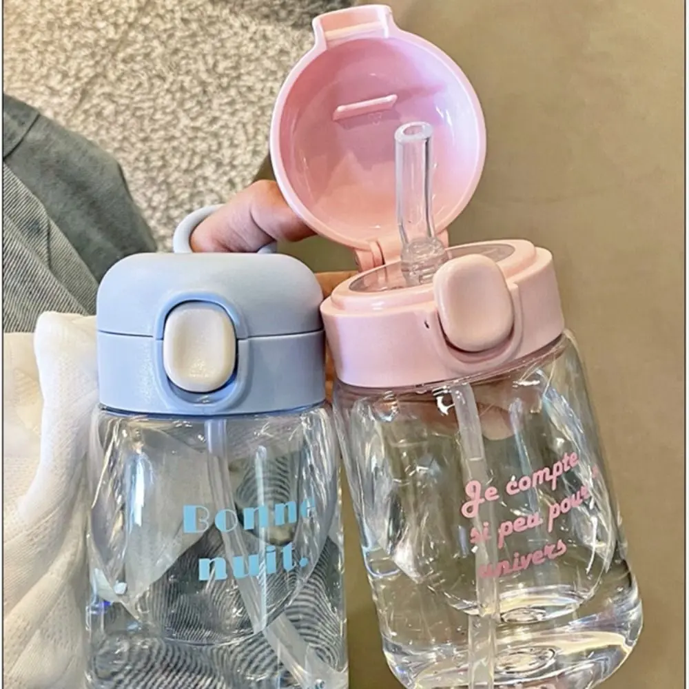 Plastic Kids Sippy Cup Creative Leak-proof 400ml Toddlers Beverage Cups with Straw Lightweight Cartoon Water Bottles