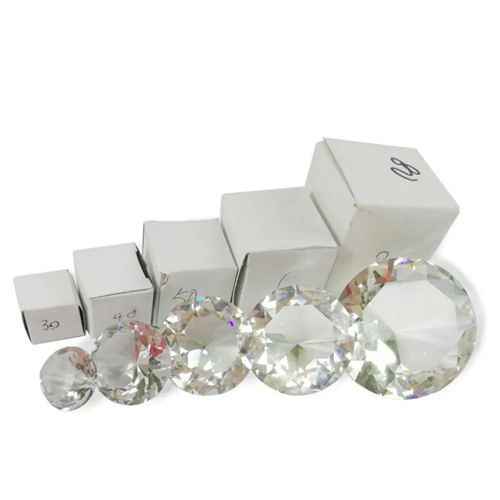 Craft Desktop Ornaments Romantic Chrismas Gifts Home Decoration Clear Glass Crystal Diamond Faceted Cut Raw Gemstone