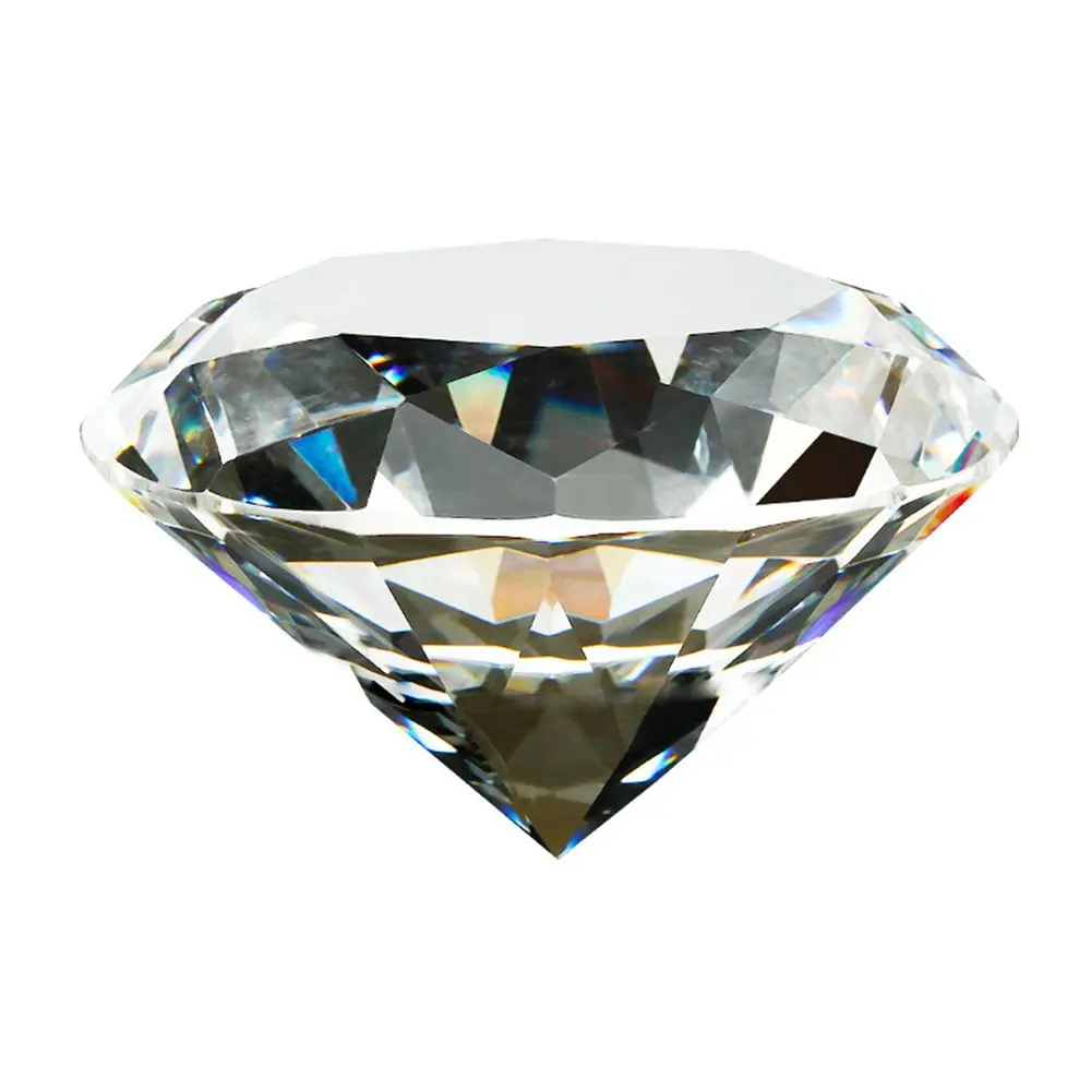 Craft Desktop Ornaments Romantic Chrismas Gifts Home Decoration Clear Glass Crystal Diamond Faceted Cut Raw Gemstone