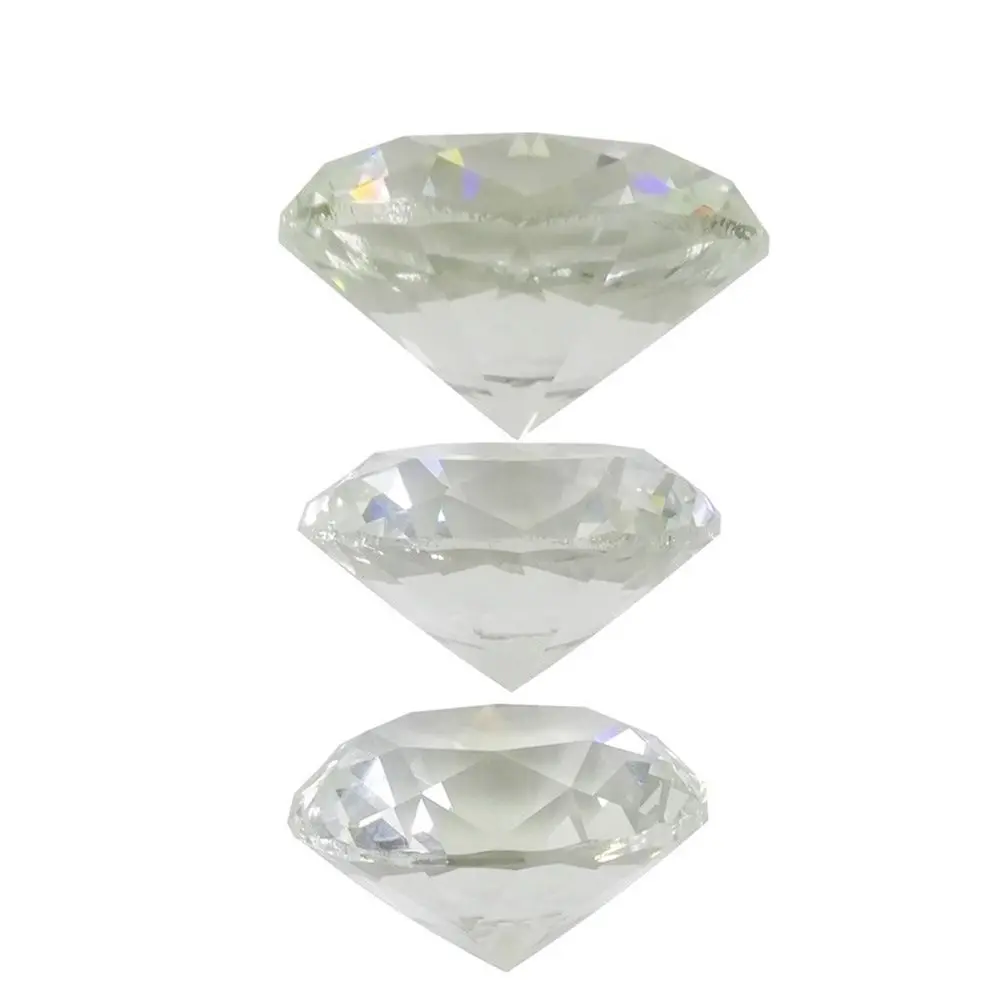 Craft Desktop Ornaments Romantic Chrismas Gifts Home Decoration Clear Glass Crystal Diamond Faceted Cut Raw Gemstone