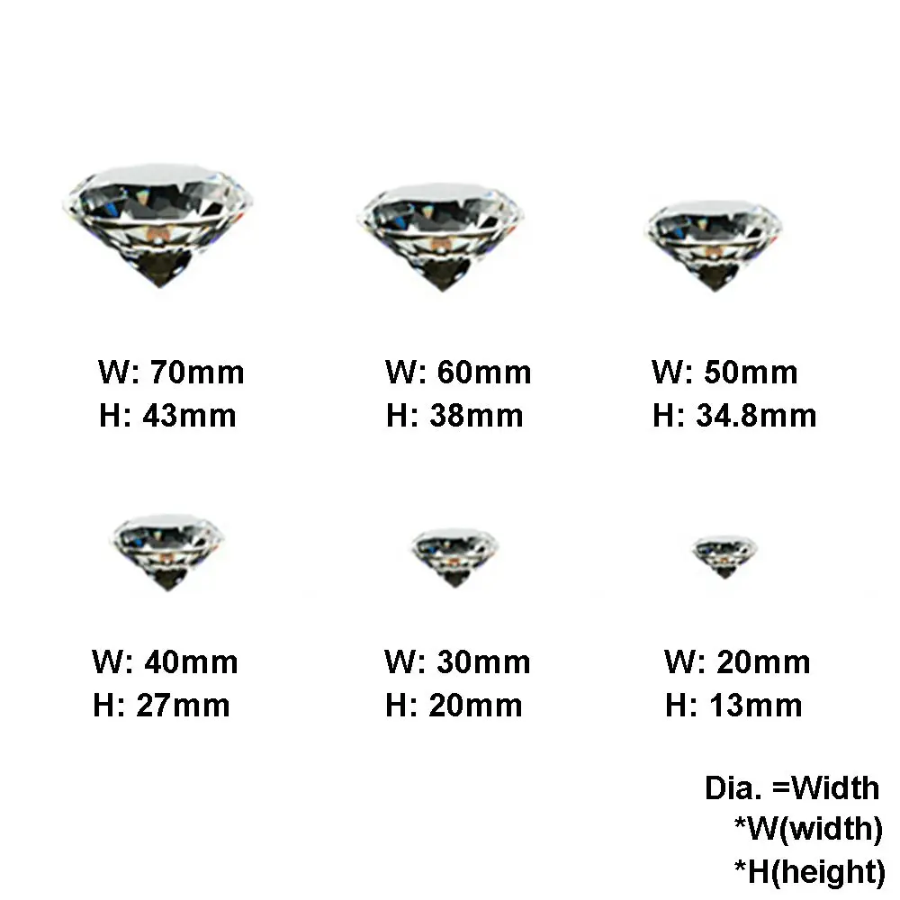 Craft Desktop Ornaments Romantic Chrismas Gifts Home Decoration Clear Glass Crystal Diamond Faceted Cut Raw Gemstone