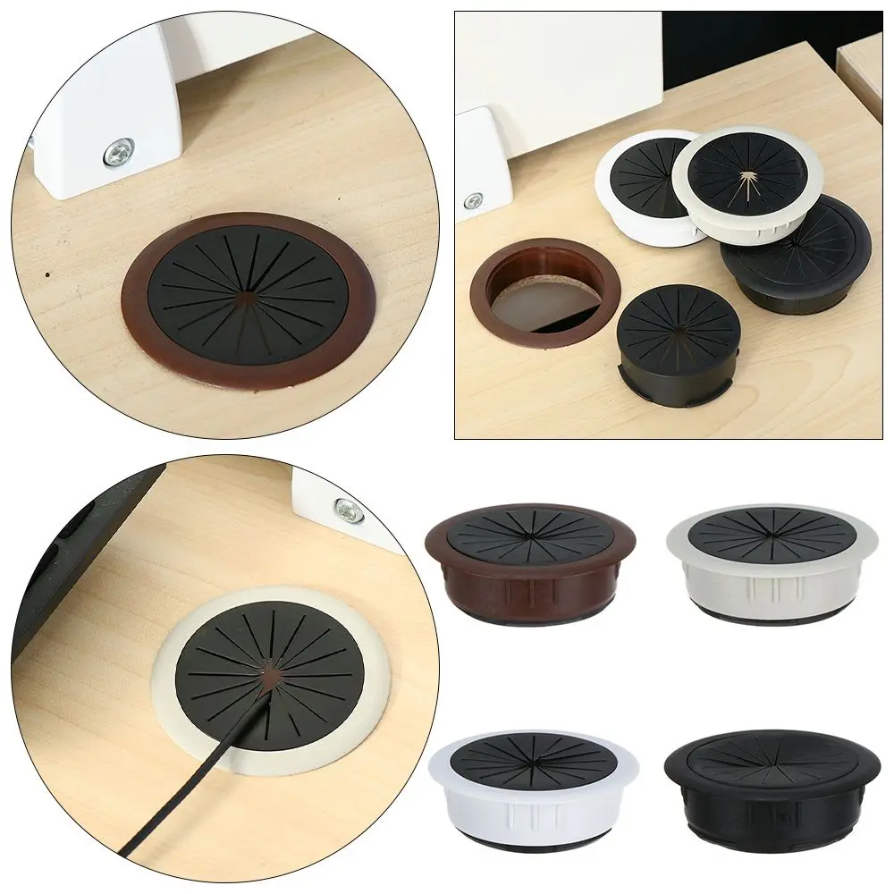 Desk Table Wire Hole Cover Computer Grommet Table Cable Outlet Dust Plug Wire Tidy Storage Organizer