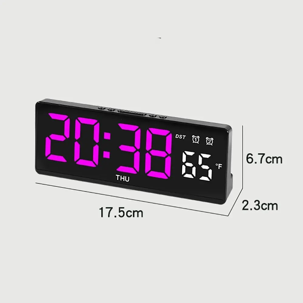Voice Control Digital Alarm Clock Teperature Snooze Night Mode Desktop Table Clock 12/24H Anti-disturb Funtion LED Clocks Watch
