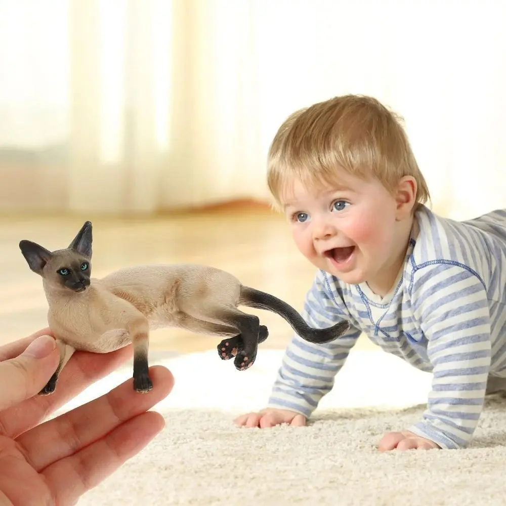 Realistic Cat Model Ornament Cat Figure Kids Doll Toy Kitten Statue Desktop Decoration