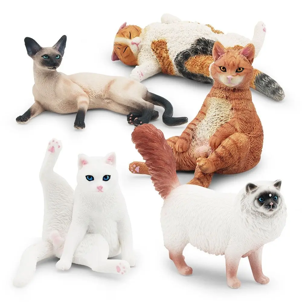 Realistic Cat Model Ornament Cat Figure Kids Doll Toy Kitten Statue Desktop Decoration