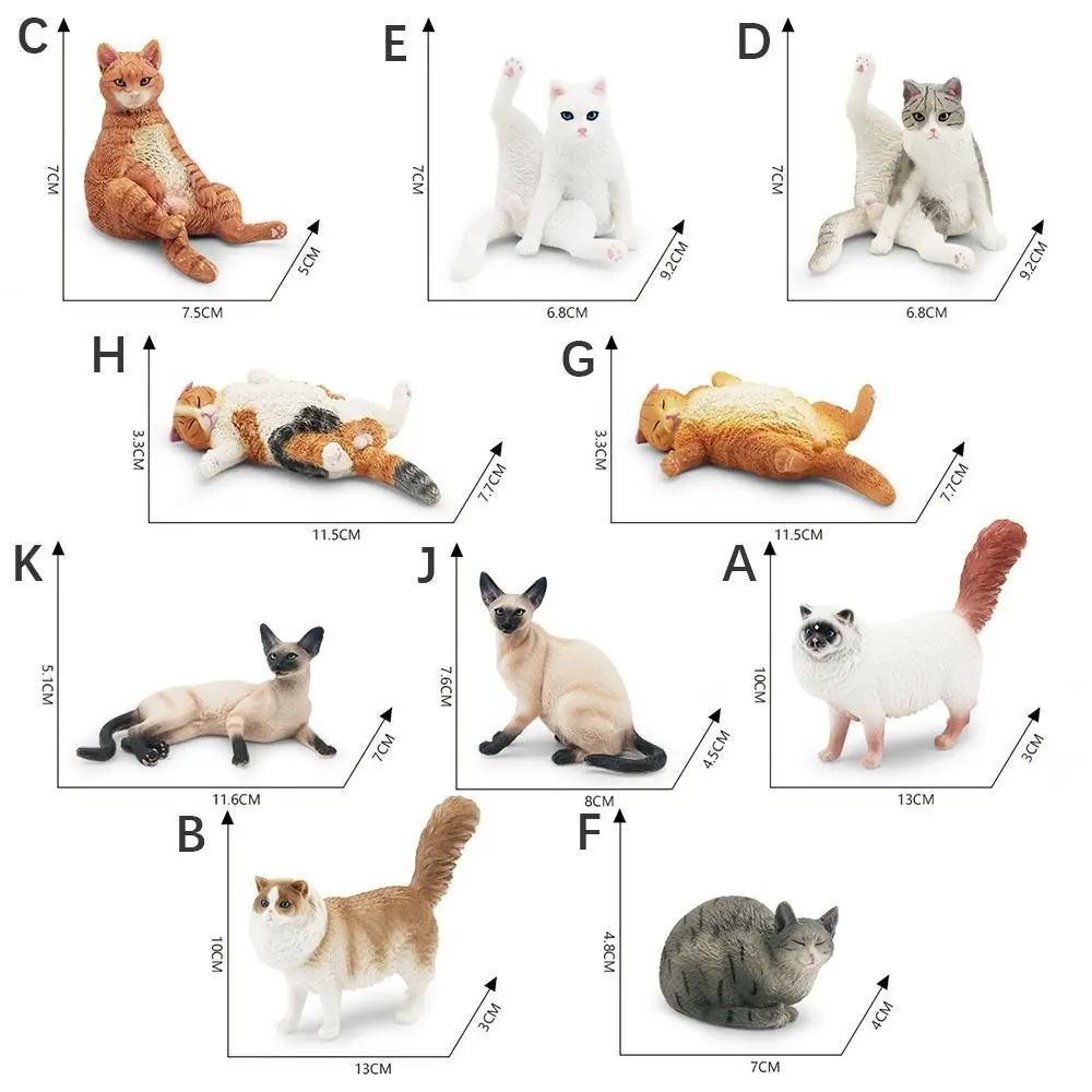 Realistic Cat Model Ornament Cat Figure Kids Doll Toy Kitten Statue Desktop Decoration