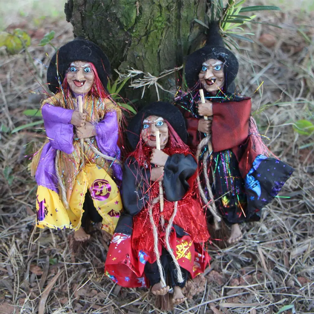 Ghost Festival Witch Figurine Hanging Doll DIY Decoration Pendant Ornaments for Party Haunted House Decorate PropDecor