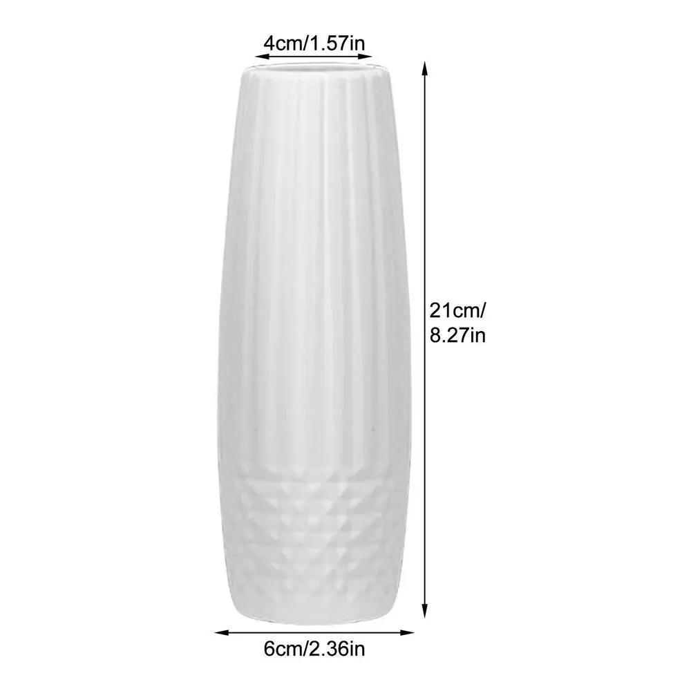 PE Flower Vase New Nordic Style Diamond Design Flower Pot Imitation Ceramic Modern Flower Arrangement Home Decoration