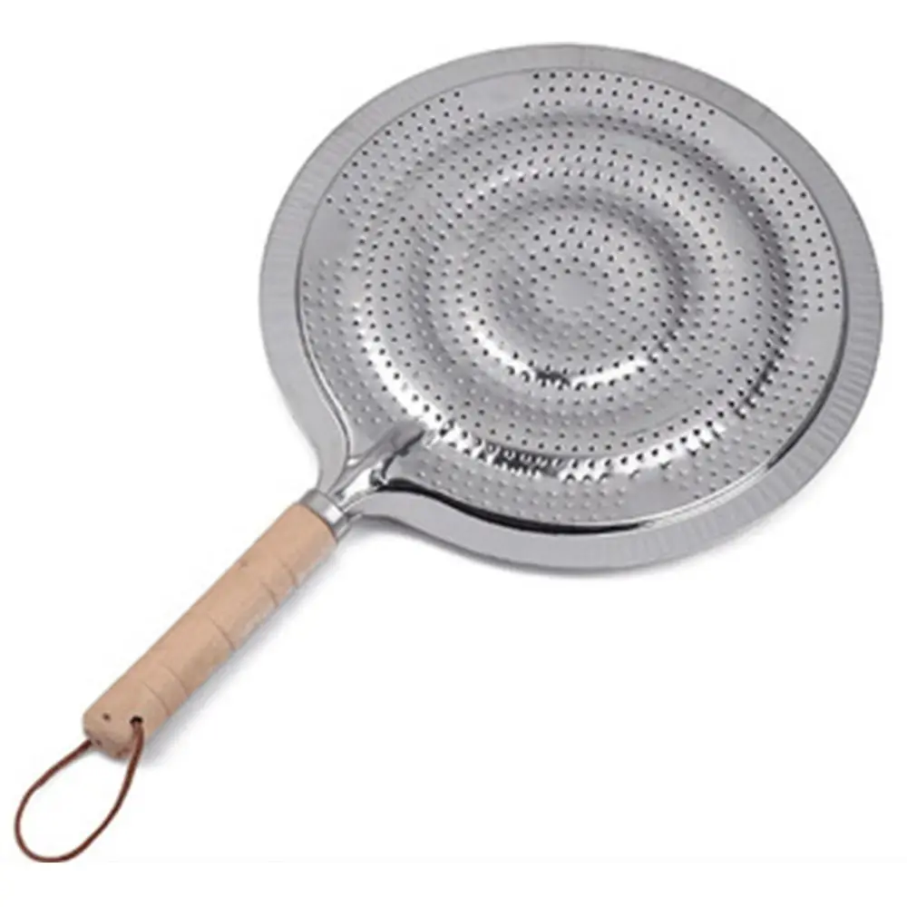 Metal 21cm Cook Ring Wooden Handle Household Supply Kitchen Utensils Heat Diffuser Stove Pan For Gas/Electric/Induction Cooker