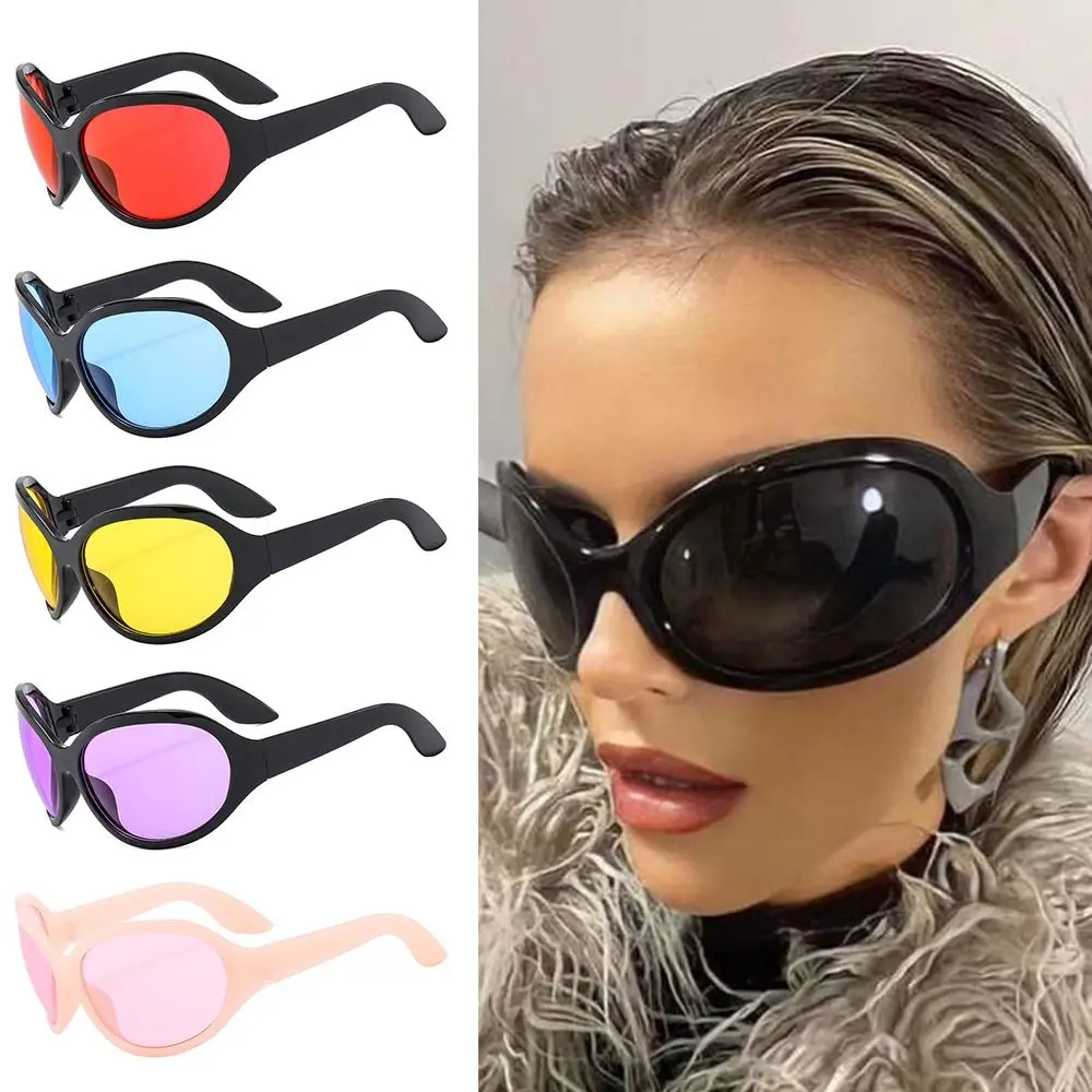 Unique Irregular Hip Hop Oversized Sunglasses for Women & Men, Cool Wrap Around Sports Sun Glasses, Vintage Gothic Y2K Shades