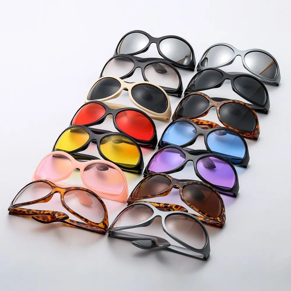Unique Irregular Hip Hop Oversized Sunglasses for Women & Men, Cool Wrap Around Sports Sun Glasses, Vintage Gothic Y2K Shades