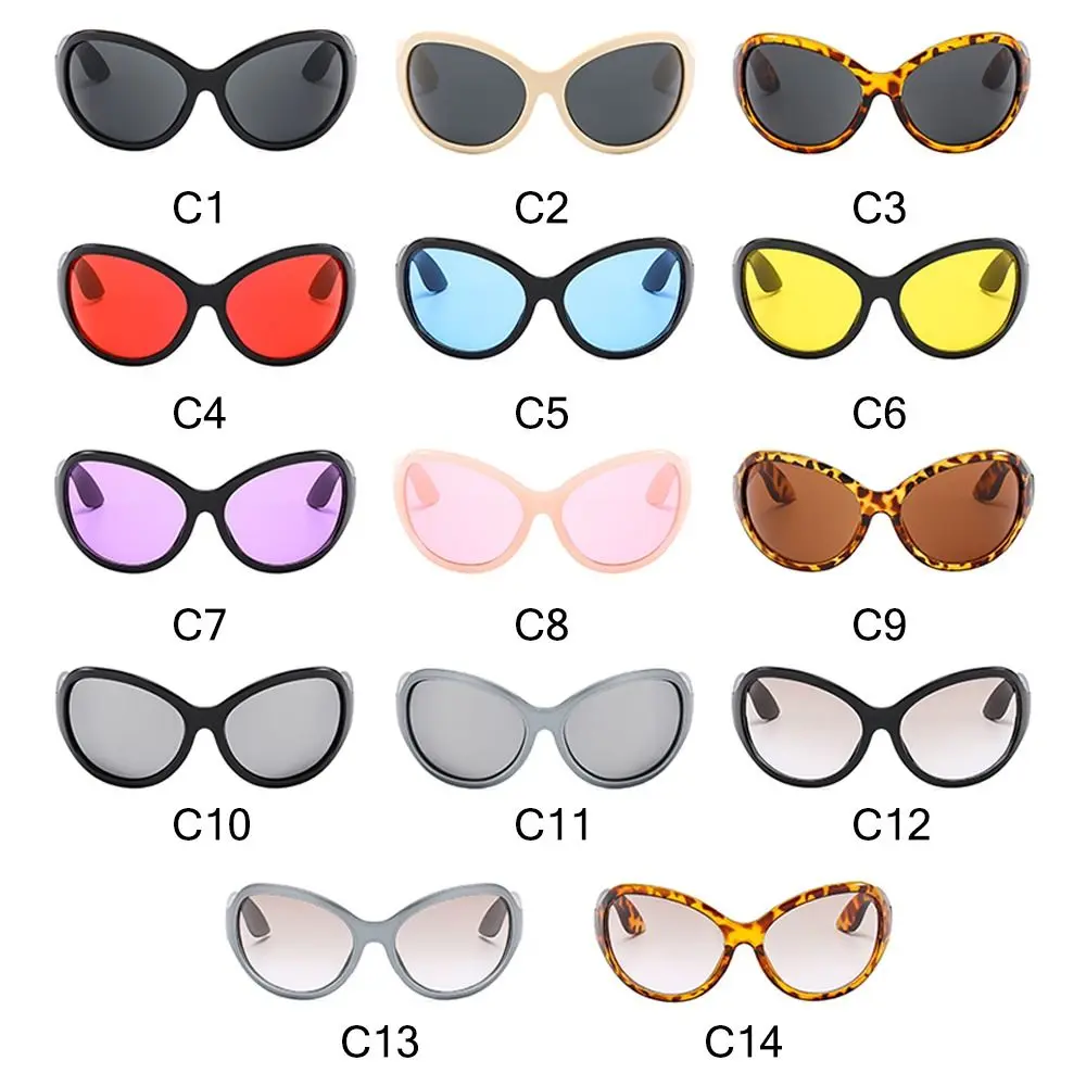 Unique Irregular Hip Hop Oversized Sunglasses for Women & Men, Cool Wrap Around Sports Sun Glasses, Vintage Gothic Y2K Shades