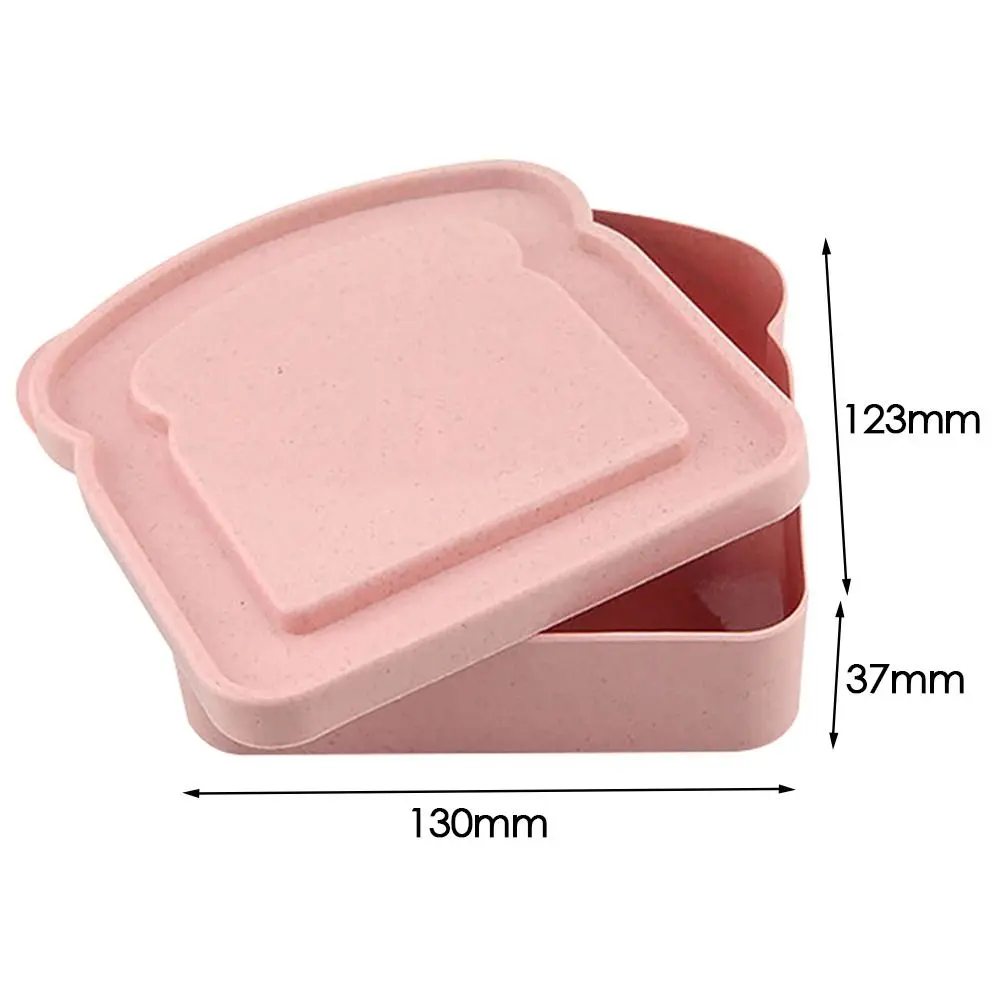 Bamboo fiber Food Grade Silicone Sandwich Toast Box Kids School Breakfast Lunch Bento Box Office Worker Food Container