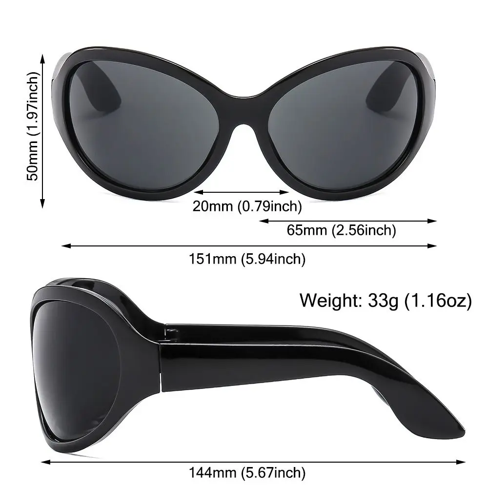 Unique Irregular Hip Hop Oversized Sunglasses for Women & Men, Cool Wrap Around Sports Sun Glasses, Vintage Gothic Y2K Shades