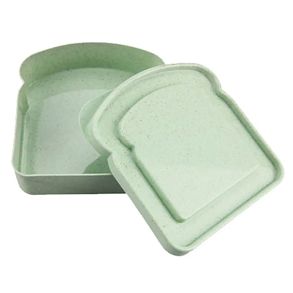 Bamboo fiber Food Grade Silicone Sandwich Toast Box Kids School Breakfast Lunch Bento Box Office Worker Food Container