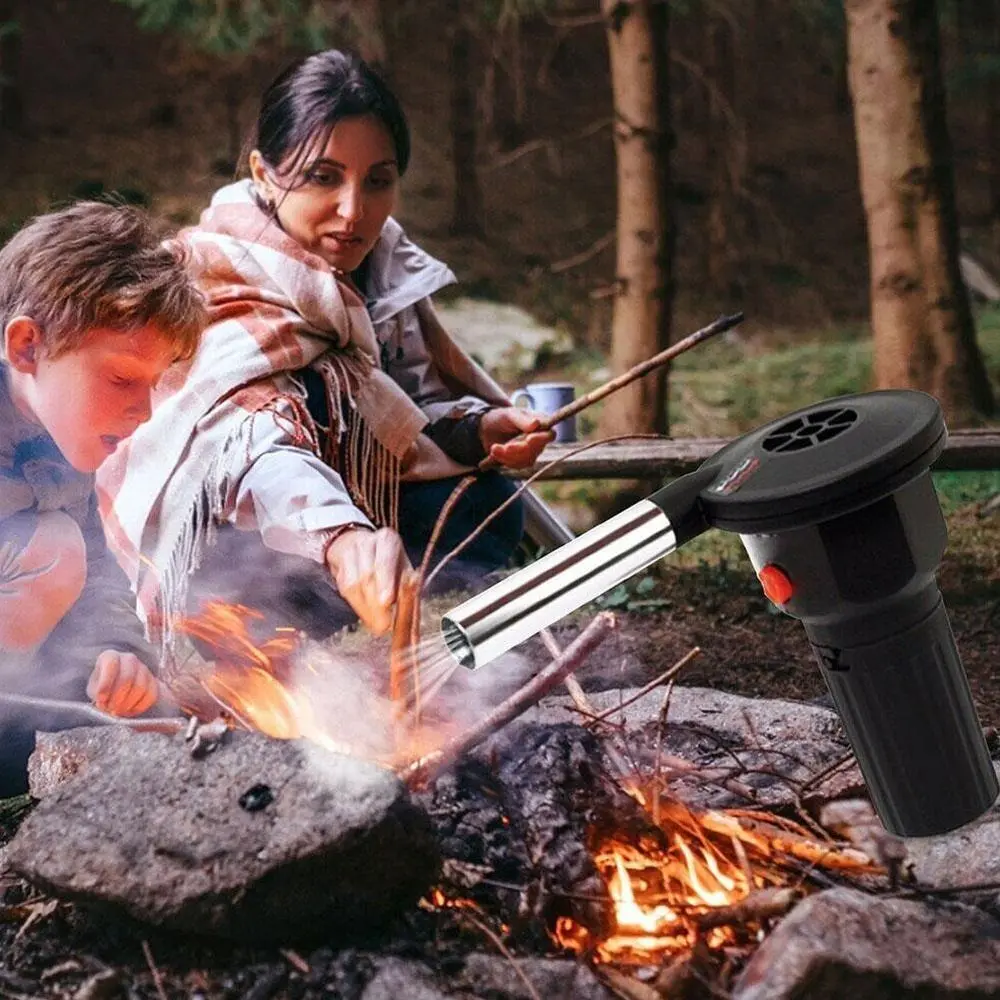 Portable Bellows Fire Handheld Air Blower Electricity Outdoor Camp Tools