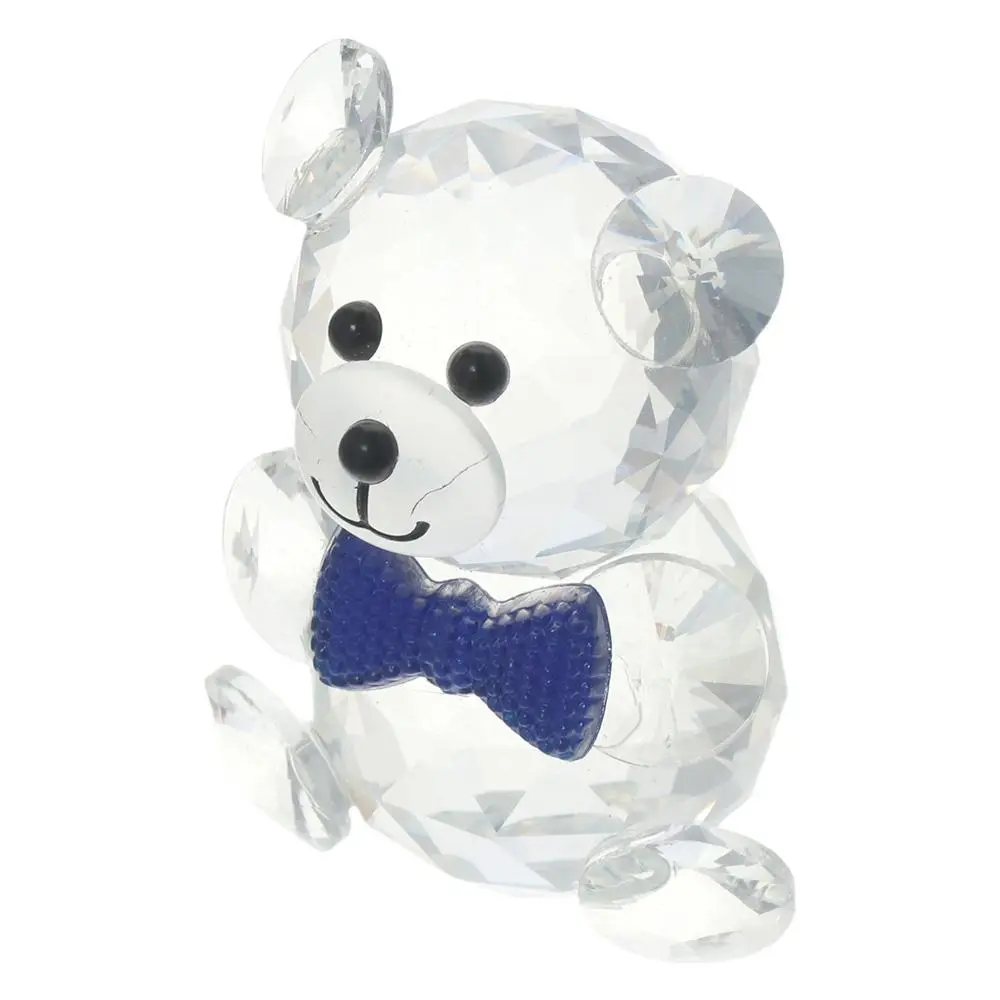 Bear Statue, Beautiful Glass Bear Decoration Cute Red Love Little Bear Statue Home Decoration Dining Table Animal Collection