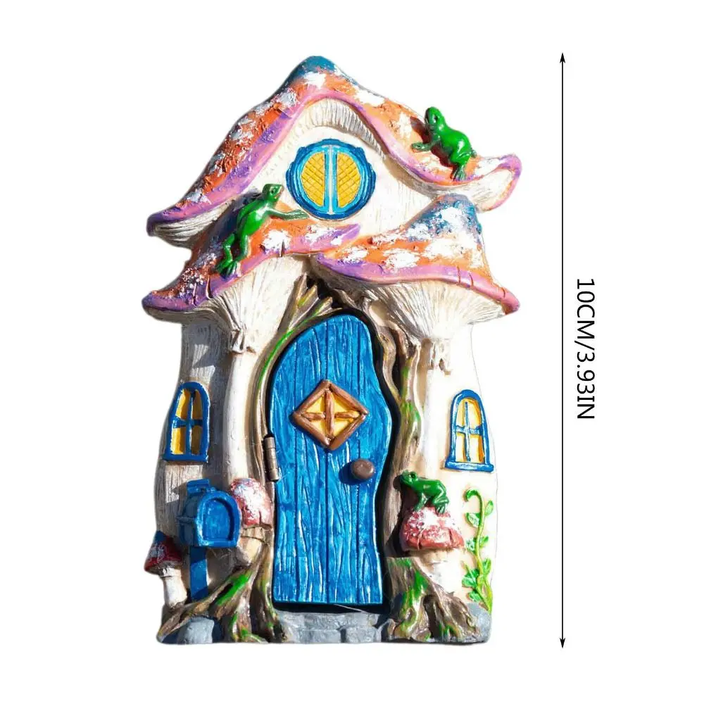 Miniature Fairy Elf Door Figurines Statues for Outdoor Yard Art Sculpture Wooden Ornaments  Accessories