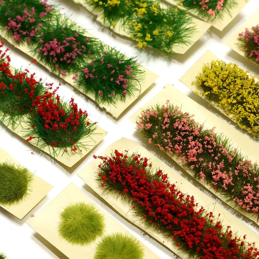 DIY Miniature Garden Decor Durable Static Scenery Model Landscape Wargame Grass Tufts Building Layout Sand Table Flower Cluster
