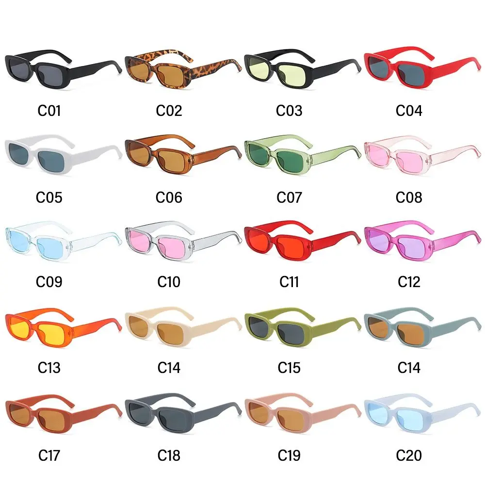 Retro Rectangle Sunglasses for Women Men Trendy Fashion Candy Color Sunglasses 90s Sun Glasses Vintage Shades UV400 Protection