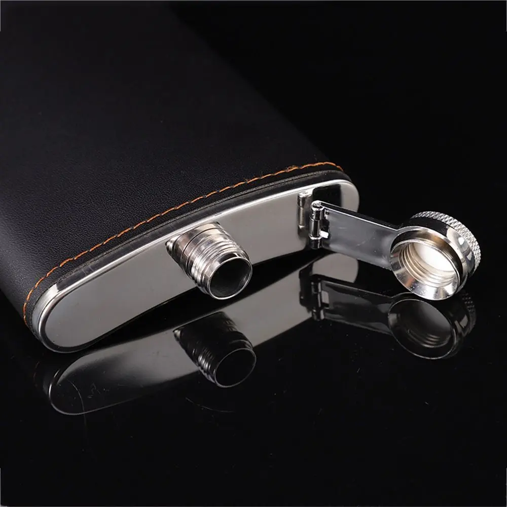 Stainless Steel Liquor Flask PU Leather Wrapped Hip Flask Drinkware Whisky Flagon for Alcohol Wine Wedding Party