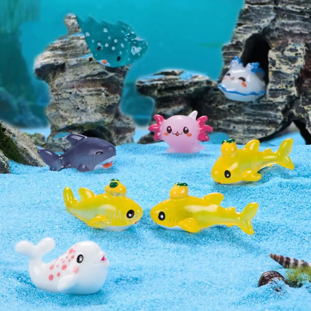 Resin Miniature Marine Animal Figurines Gift Cartoon Accessories Mini Sealife Models Ocean Fairy Garden Cartoon Fish Statue