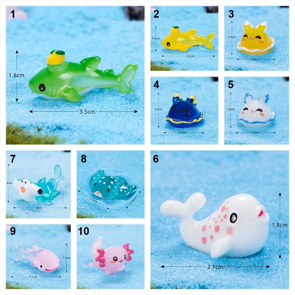 Resin Miniature Marine Animal Figurines Gift Cartoon Accessories Mini Sealife Models Ocean Fairy Garden Cartoon Fish Statue