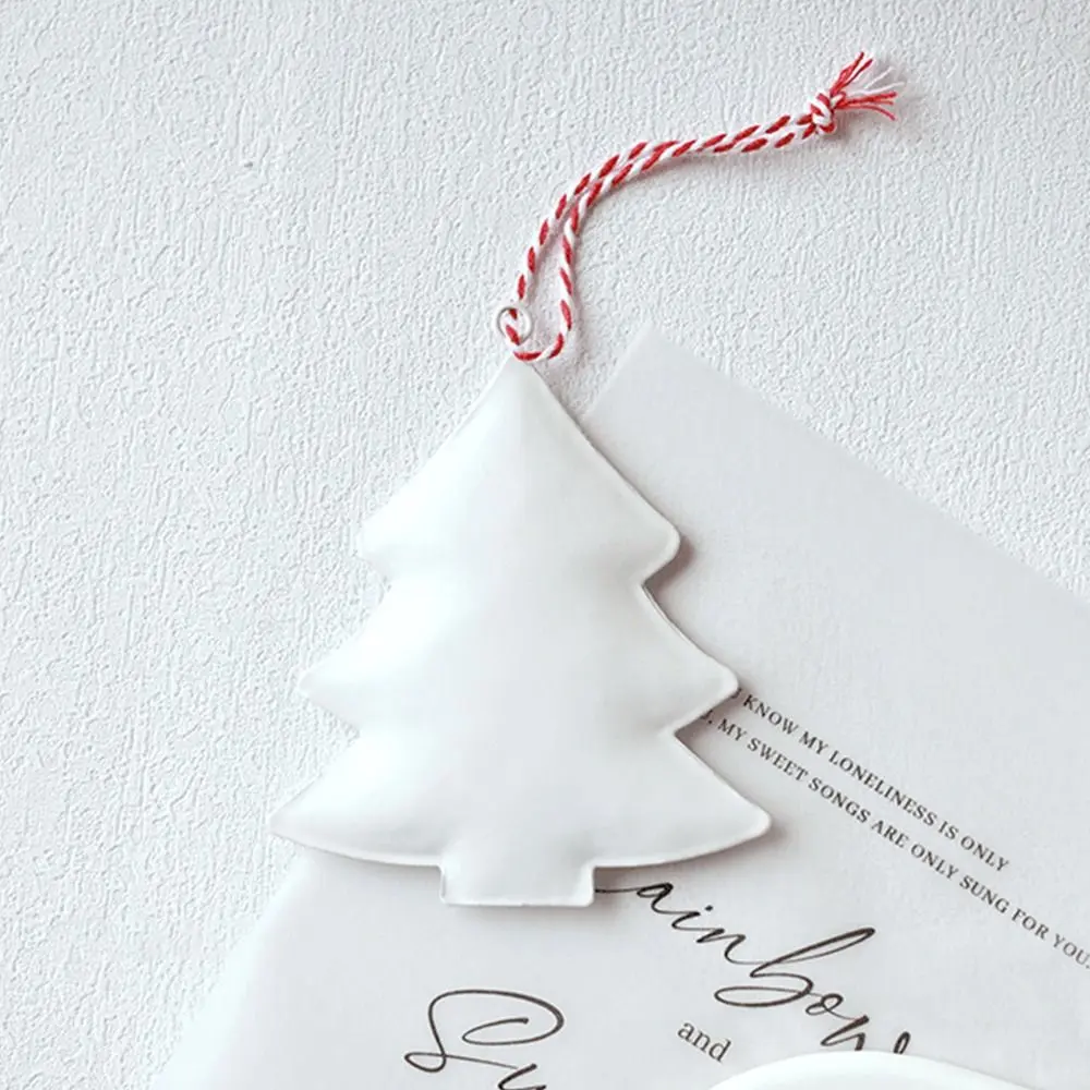 Red&White Christmas Hanging Pendants Double-sides Painted Nordic Embellishment Iron Art Festival Favors Drop Ornaments Festival